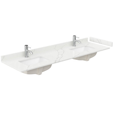Meuble-lavabo double autoportant de 72 po avec plateau Beckett TK