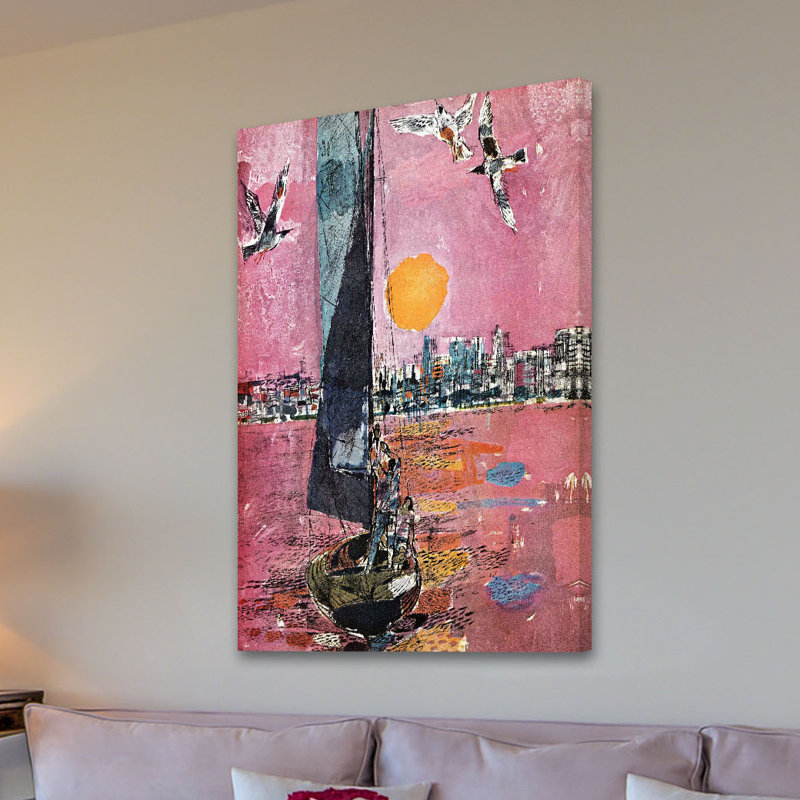 Ciel avec oiseaux, impression sur toile tendue, H 36 po x l 24 po