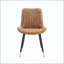 Chaise de salle à manger en tissu brun avec pieds dorés - ensemble de 2-129041922-129041920-129041917