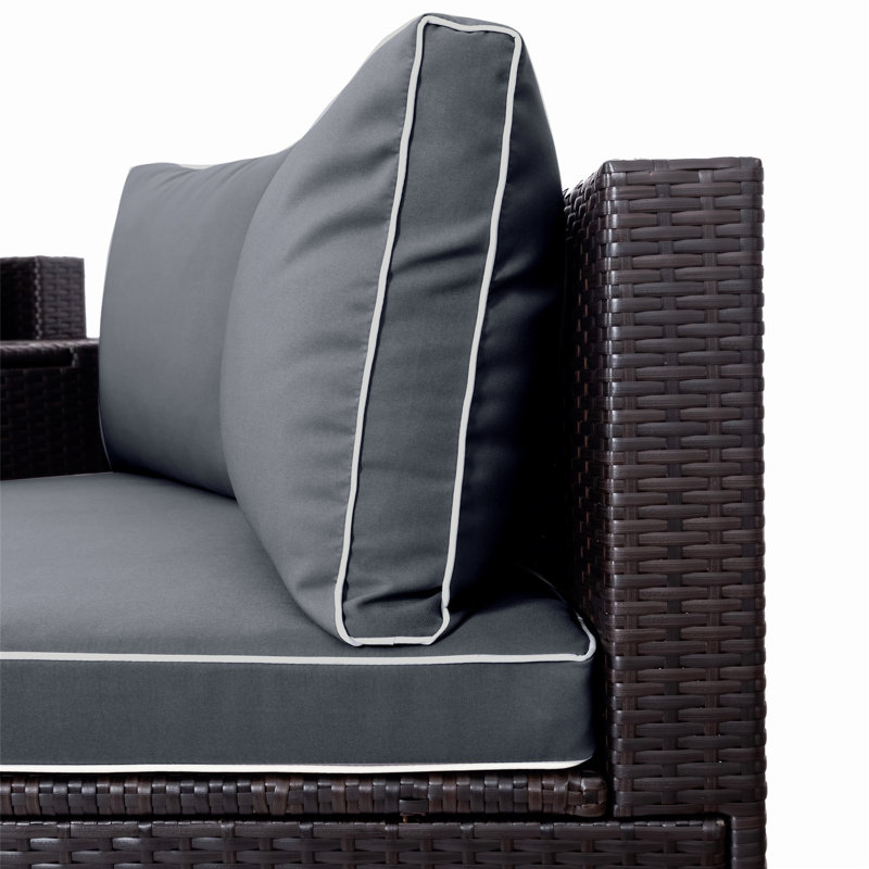 Oronogo Wicker 6 - Person Patio Conversation Set with Cushions
