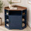Armoire de coin, tablette de coin avec ports USB et prises de courant-2002126835