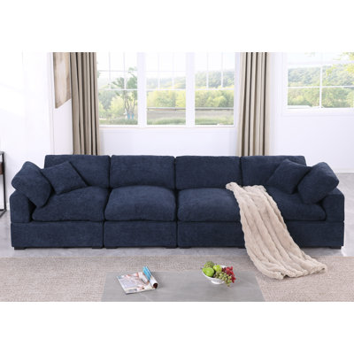 Upholstered Chenille Cloud Sofa Modular Couch