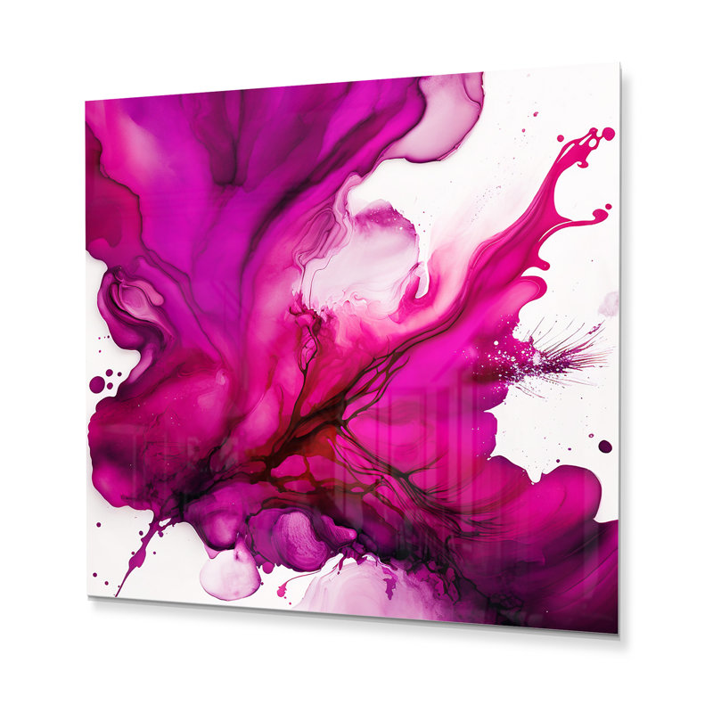 Décoration murale antique en mystère antique Viva Magenta II - Encre liquide abstraite, H 36 po x l 36 po x P 1 po