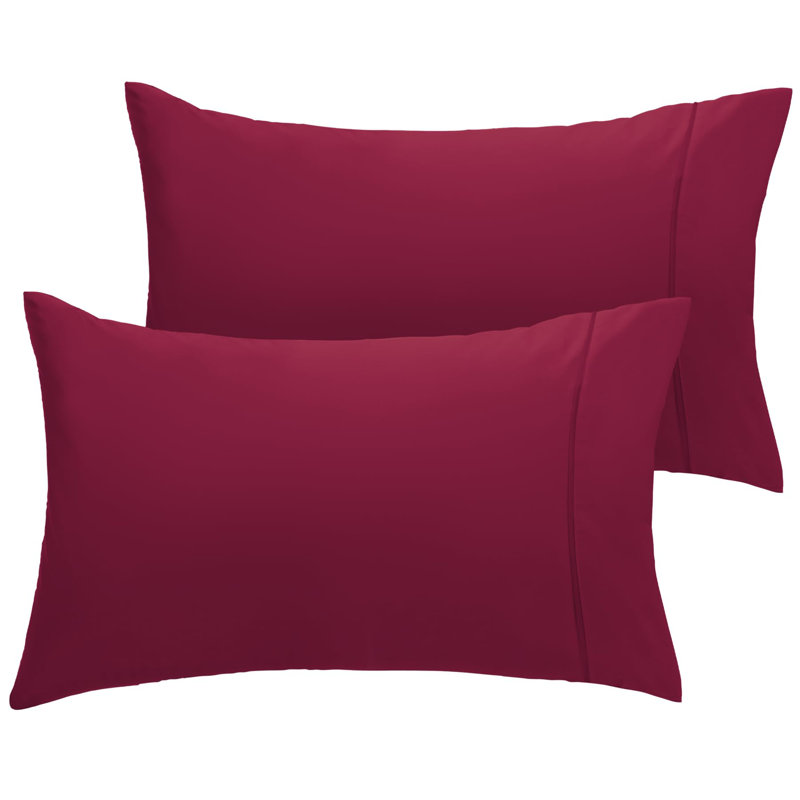 LuxClub 2 PC Burgundy King Performance Microfiber Solid Pillowcase Set, Burgundy, King Pillowcase