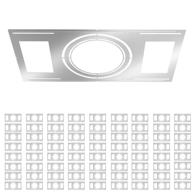 Ensemble de 72 nouvelles plaques de fixation 8 po, 9 po et 11 po pour éclairage encastré à DEL, de différentes tailles, avec trous réglables et support de boîtier d'éclairage