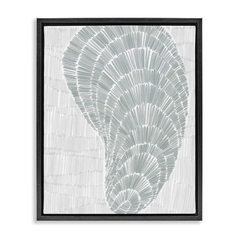 Art mural sur toile crocheté huître par Jetty Home, LLC, Cadre flottant noir de jais, H 21 po x l 17 po