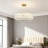 Pink Glass Crystal Chandelier With Built-in Led Lights Modern Drum-shaped Chandelier