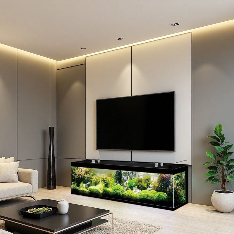 Modern TV Stand Bar Style Eco Aquarium