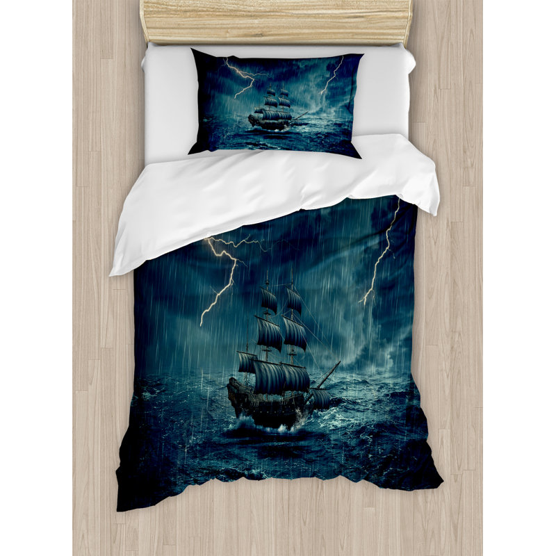 Landscape Coastal Polyester Duvet Cover, Twin
