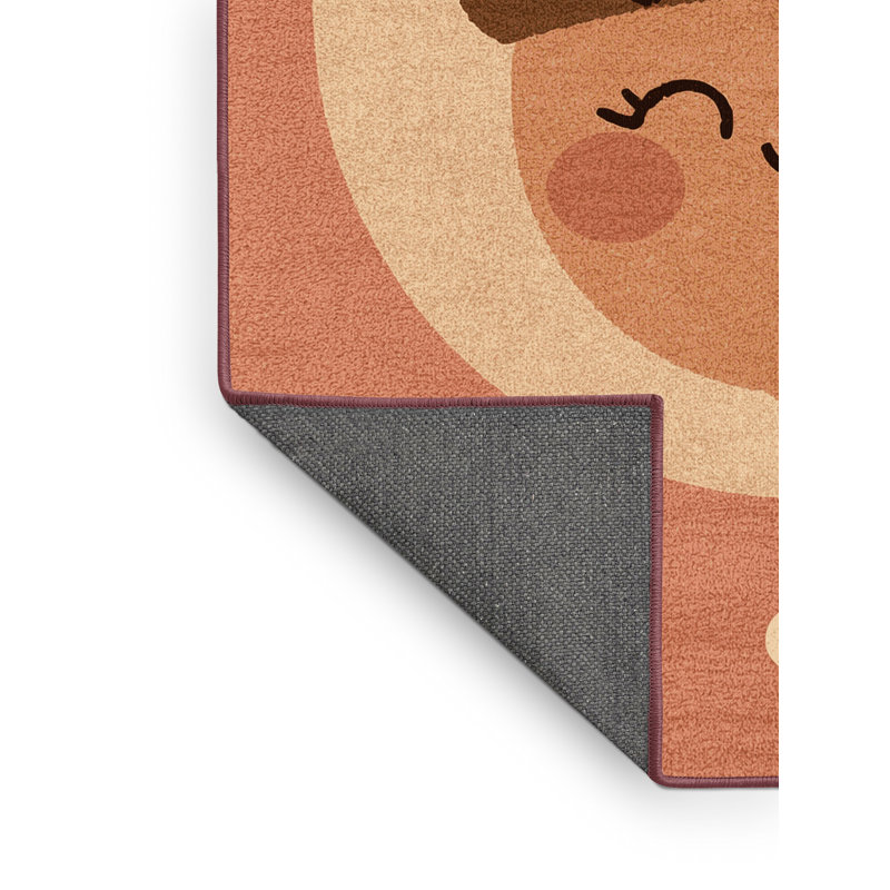 Soft Plush Faulk Thanksgiving Modern & Contemporary Abstract Area Rug in Brown – Rose Binding, 6x9