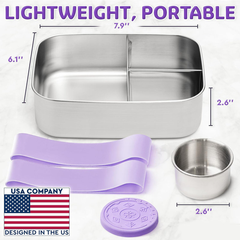 Boîte à bento 47 oz en acier inoxydable 304