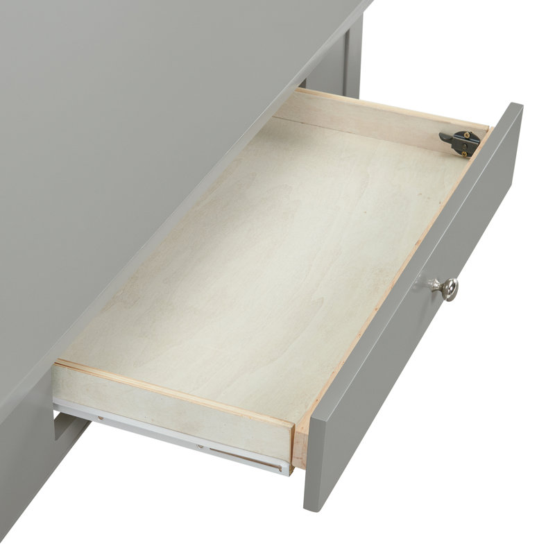 Shaker Cottage 40 in. W Laptop Desk with Pull-Out Drawer, Keyboard/Mouse Console Shelf for Home Office; Overall 48 in. W x 23 in. D x 30 in. H, Clearance 23 in. H (Gray)