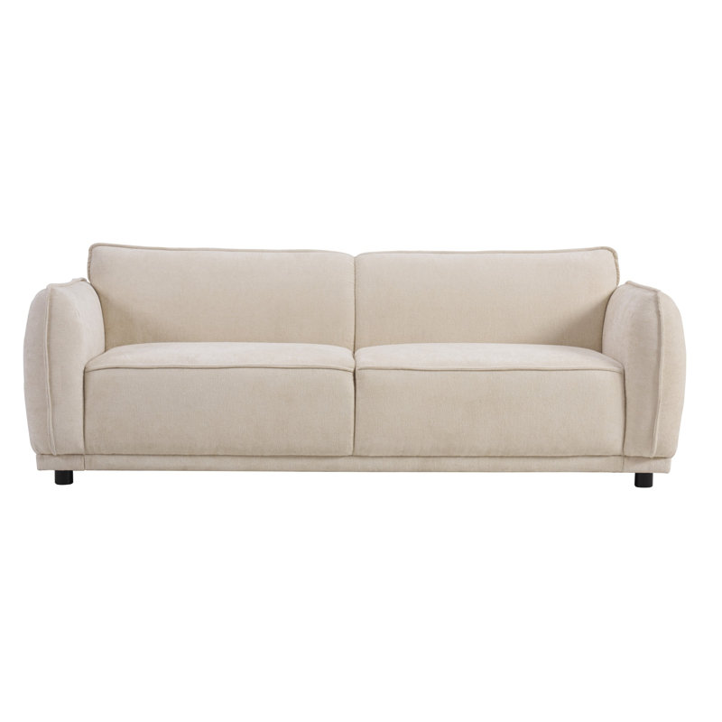 Round Arm 3-Seater Modern Upholstered Sofa,Living Rooms,Bedrooms,Apartment Office