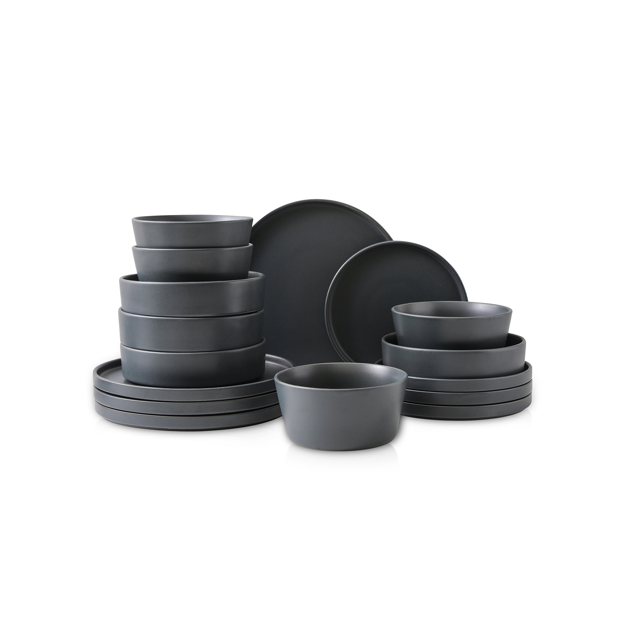 Stone Lain Celina Dinnerware Set Stoneware, Grey, 16
