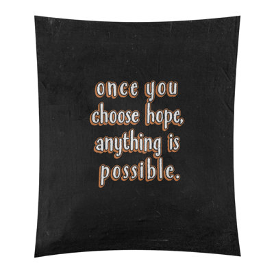 Tapisserie tableau noir en polyester, citation d’espoir