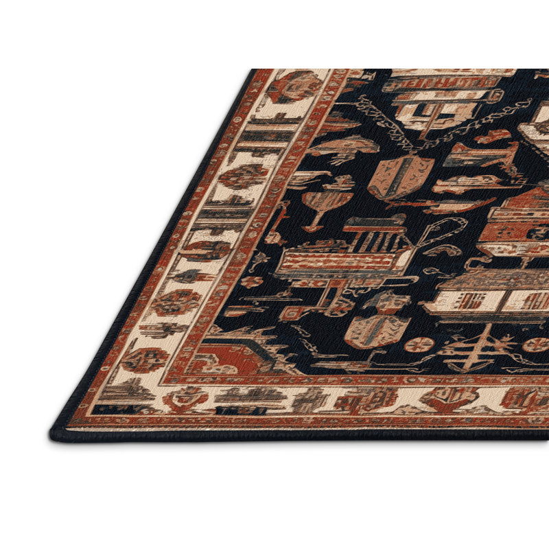 Machine Washable Turkish Brown Area Rug, Rectangle 2' x 3'