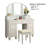 Transitional Style 1Pc Vanity W/ Stool Set Knob Handles Storage Drawers 3-Sidded Mirror White Finish Bedroom Furniture-33179451