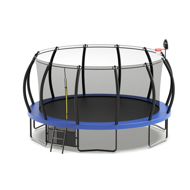 Creationstry Round Backyard Trampoline, Blue