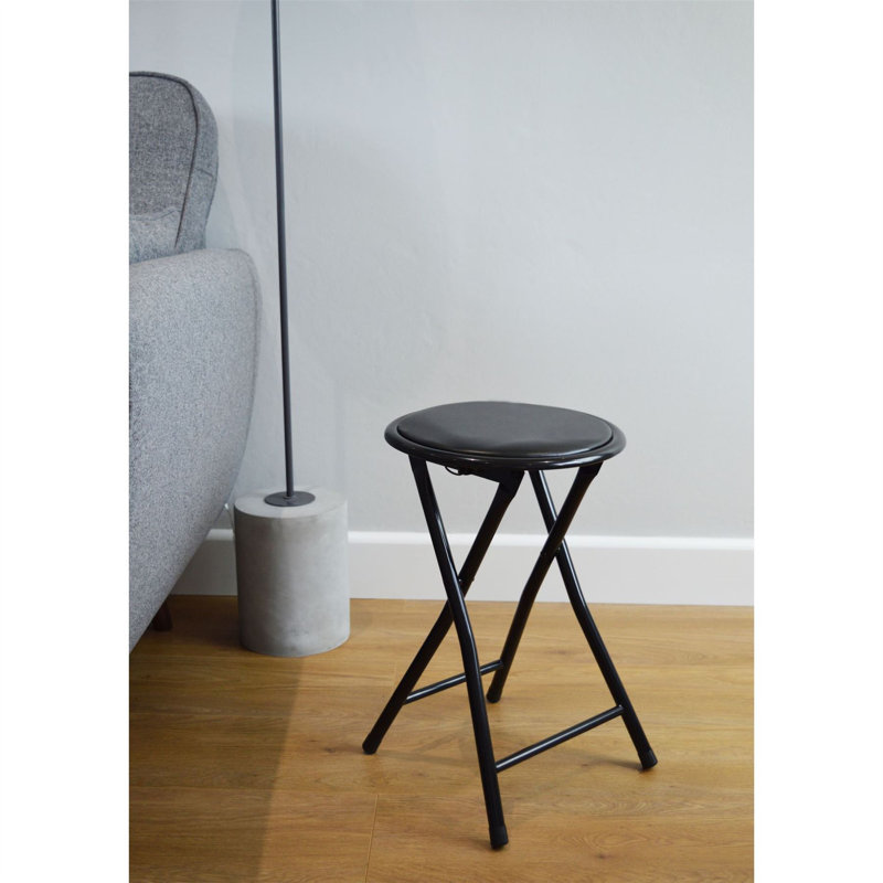 Padded Folding Stools, Black