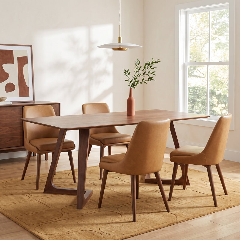 Fischer 71'' Ash Solid Wood Dining Table, Brown