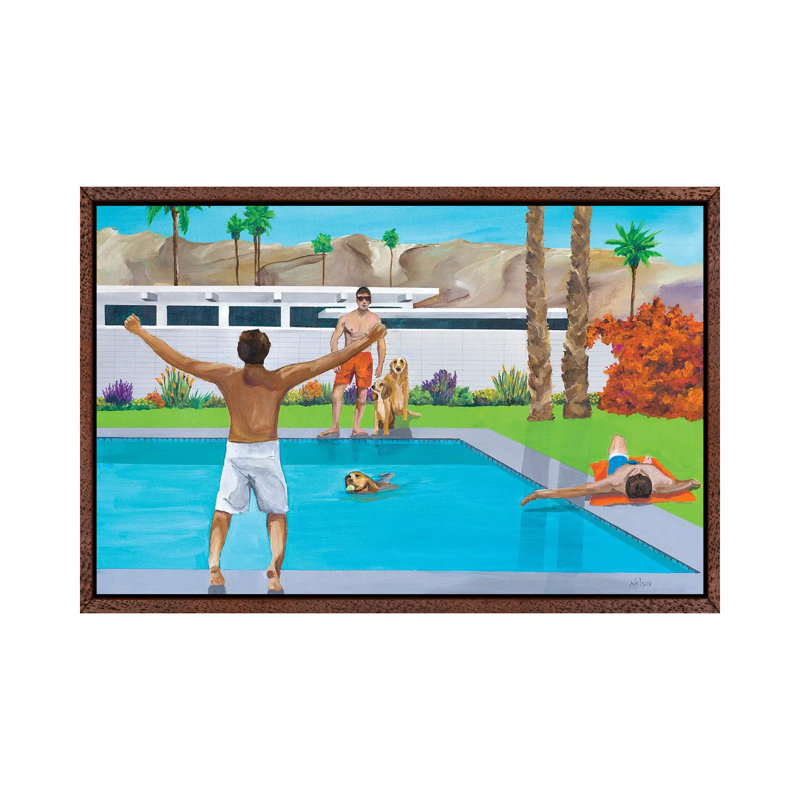 Fetch - Print on Canvas, 66.04 cm H x 45.72 cm W, Classic Brown Wood Framed