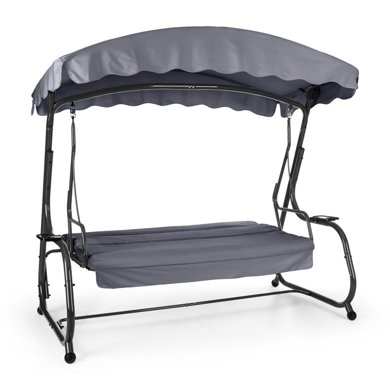 4 Person Porch Swing with Canopy, Anthracite and grey