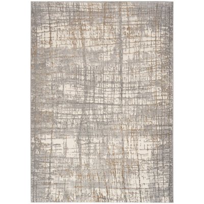 Tapis abstrait gris / ivoire CK950-IVGRY