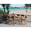 Pearl Counter Height Teak Outdoor Set In Black-359611766