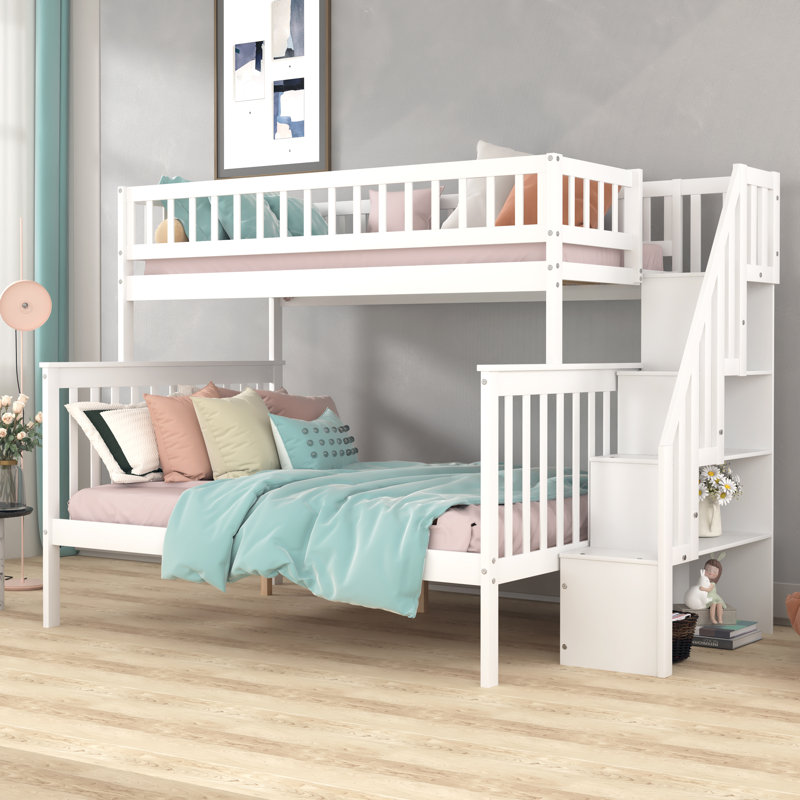 Facundo Kids Twin Over Full Bunk Bed, White
