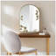 Miroir mural arqué en métal avec finition dorée, décoration élégante pour toute pièce, mesurant 29,75 pouces de hauteur