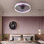 Ventilateurs de plafond avec lumières à DEL à intensité variable, installation encastrée de ventilateurs de plafond minces et modernes (mauve)-104019429