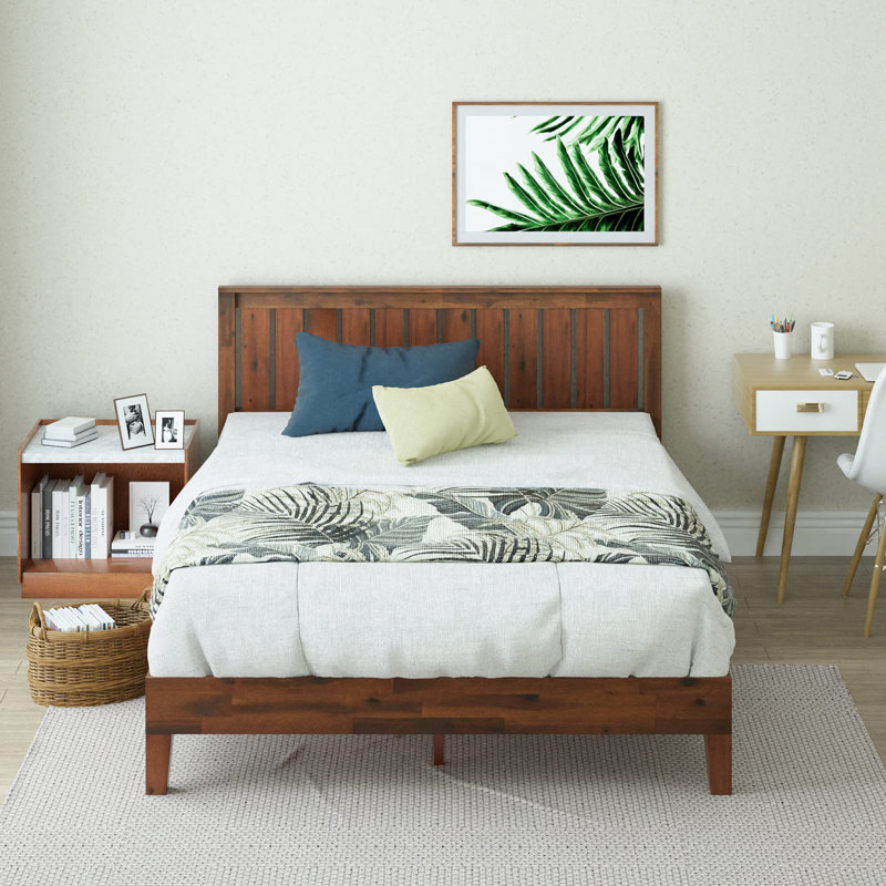 37" Steel Platform Bed, Antique Espresso