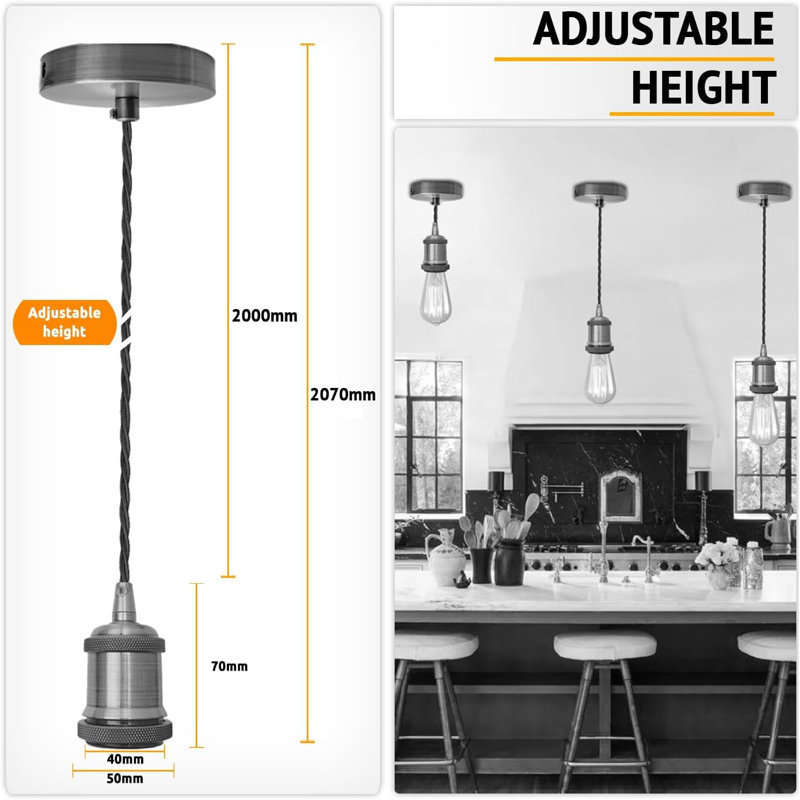 1 - Light Yellow Brass Bulb Pendant