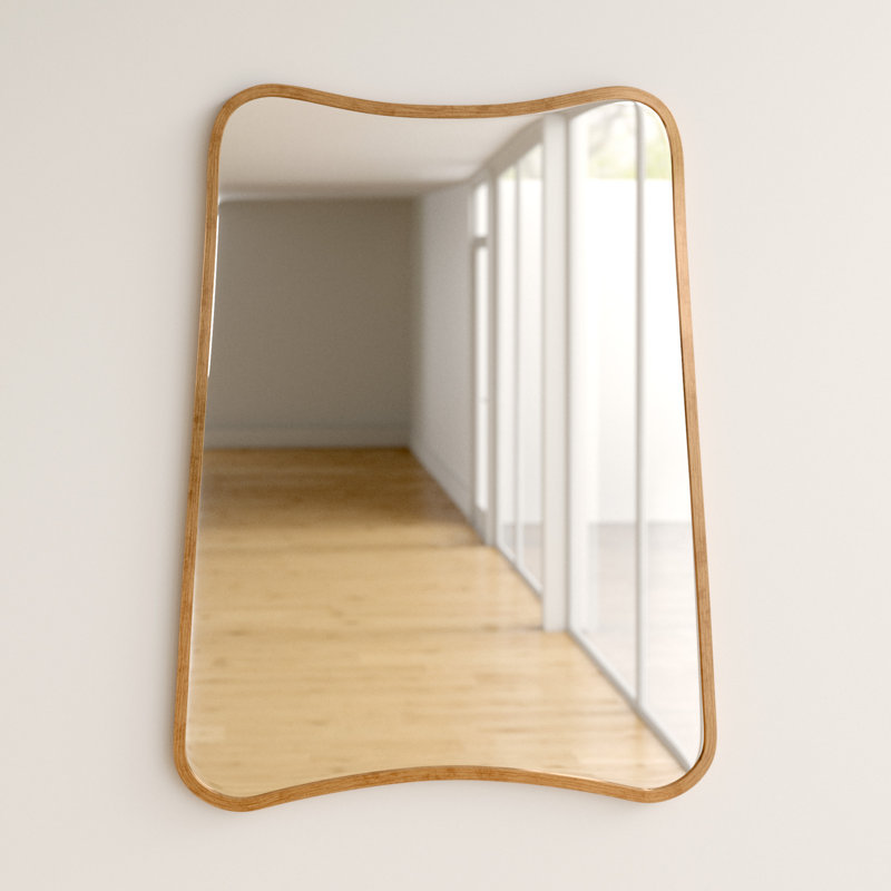 Ava Metal Flat Wall Mirror, Gold