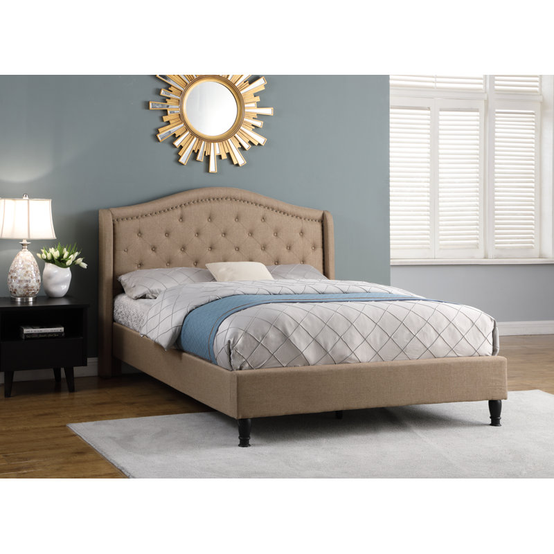 Kinsman Upholstered Wingback Bed, Brown, Full