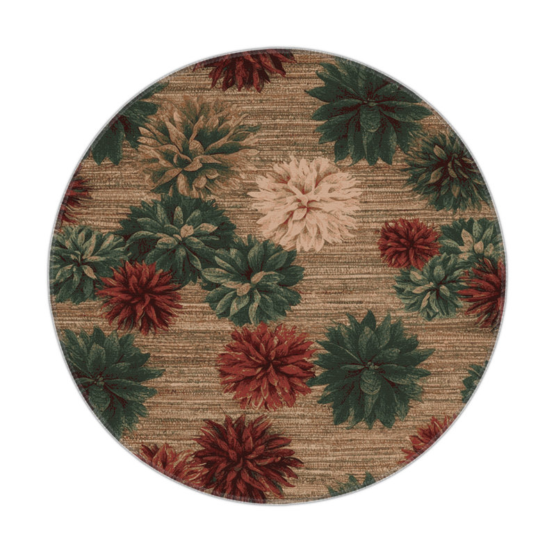 Tapis d'intérieur et d'extérieur brun Nature, Rond 5 pi