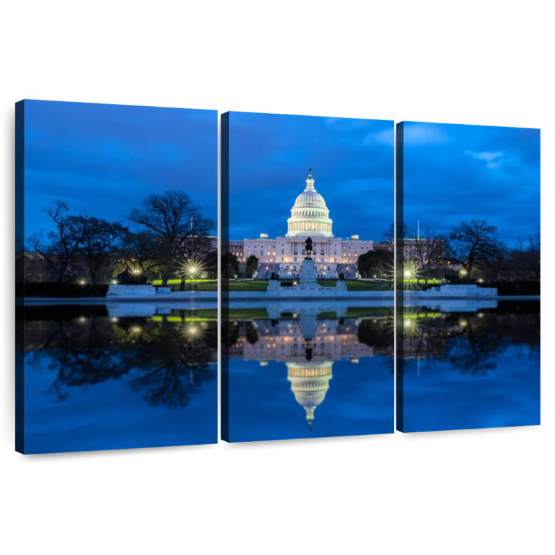 Capitol Building At Night, 42" H x 65" W