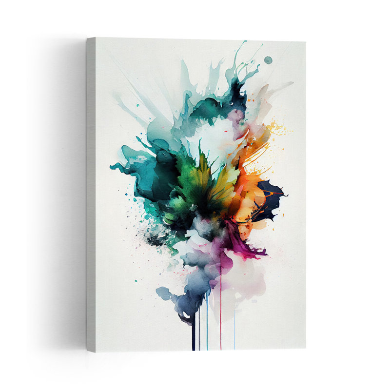 Abstract Color Burst Abstract Bold Colorful Violet Wall Art Print, 91.44cm H x 60.96cm W