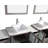 Modern 84" Freestanding Double Sink Bathroom Vanity with Engineered Marble Top and Matching Mirrors-27042766
