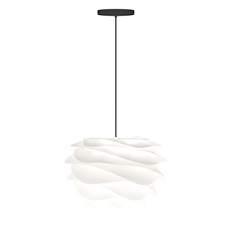 1 - Light Unique/Statement Pendant, 17.2" H x 18.9" W x 18.9" D, White, Black