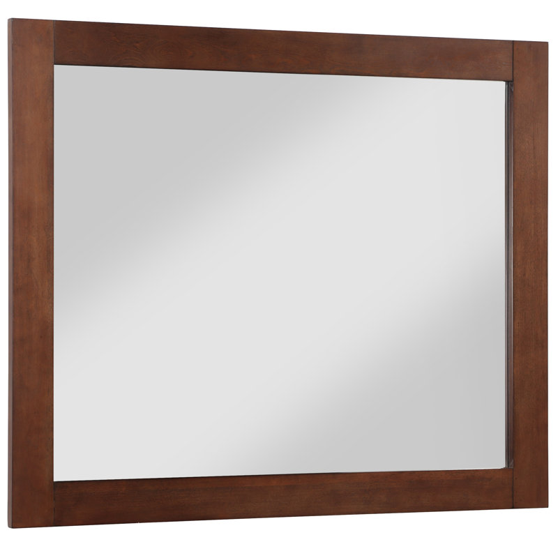 Kleier Wood Flat Wall Mirror, Walnut, 36" x 44"