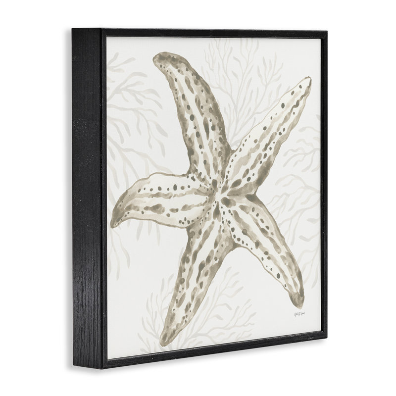 Étoile de mer et corail neutre, art de la giclée, conception par Yvette St. Amant, H 12 po x l 12 po