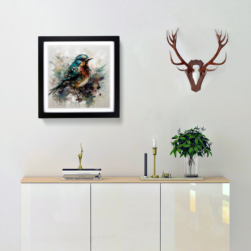 Single Picture Frame Print on Wood, Black