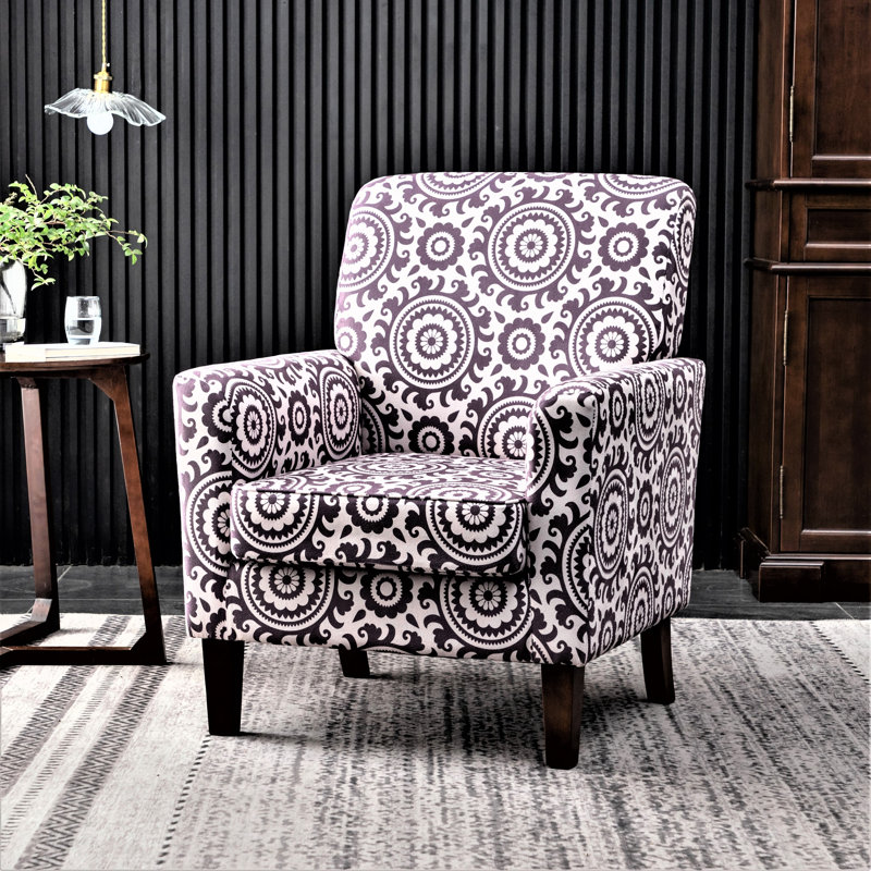 Fauteuil en mélange de polyester à motifs