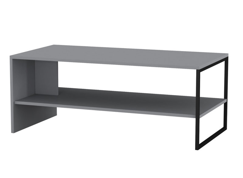 Solid Wood Coffee Table with Storage, Grey