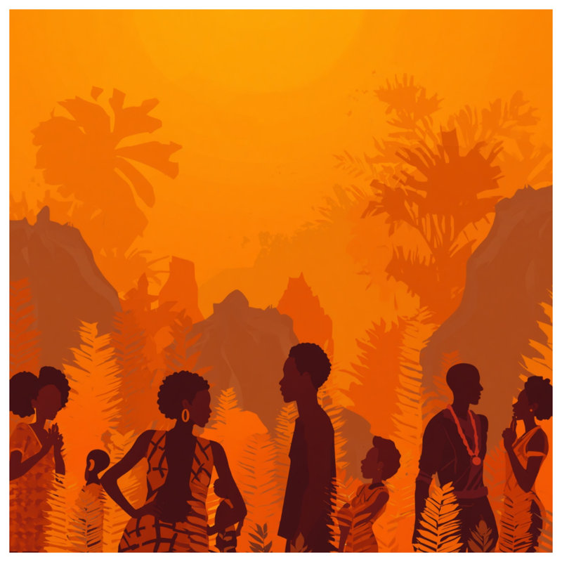 Tapisserie murale Silhouette People, H 104 po x 88 avec 4 œillets