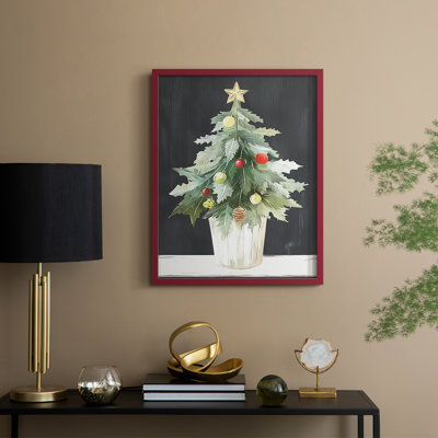 «Christmas Holiday Art DCCCLxxxix», reproduction d'art encadrée - bois massif