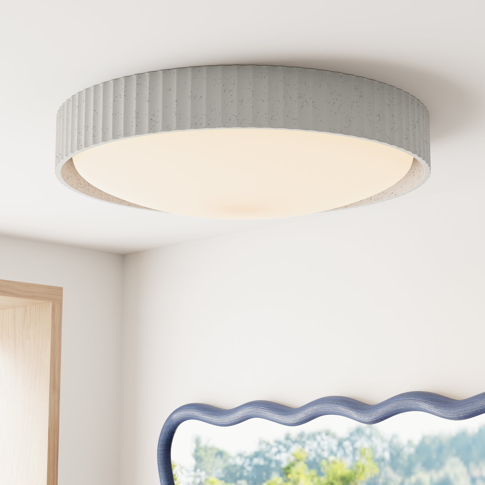 Carran Single Light Flush Mount, Chaulk White