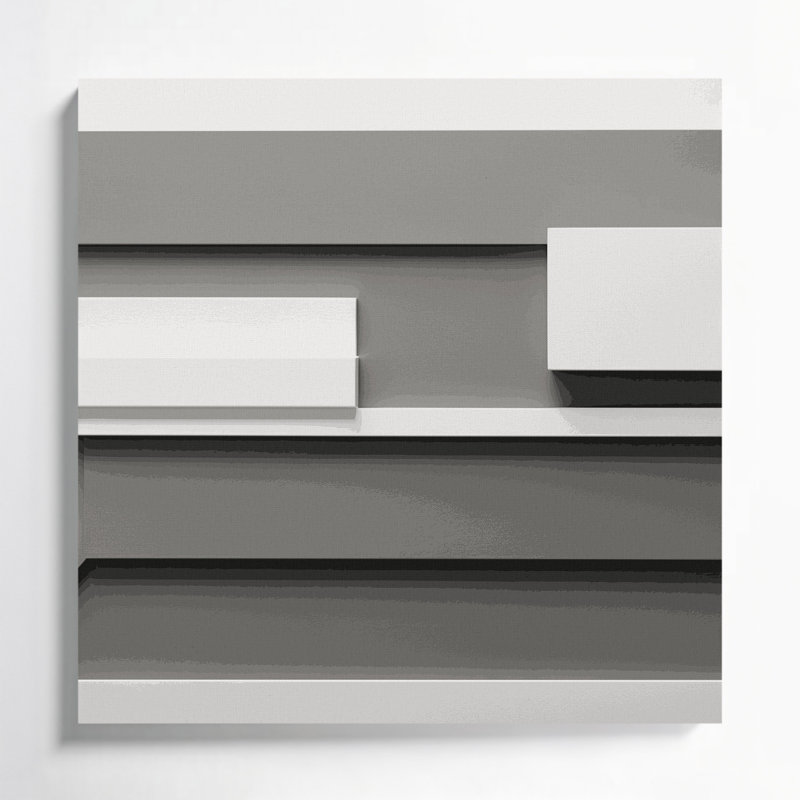 Minimalisme 12, art mural sur toile grise, H 12 po x l 12 po