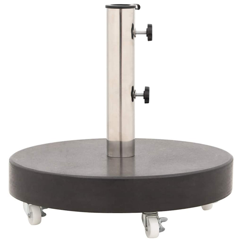 Porte-parapluies roulants en acier inoxydable noir à base de parasol 66 lb, Noir